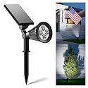 FALOVE Solar Spot Lights Outdoor Waterproof for Flag, Palm Tree, Pole, Sign, Statue, Mailbox, Bright LED Outside Landscape Flood Spotlights for Accent