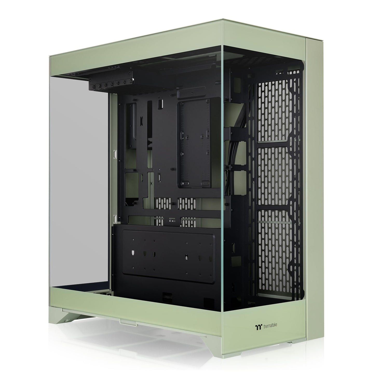 CTE E550 TG Matcha Green Mid Tower ATX Case; 3 Tempered Glass Panels; Hidden-Connector Motherboard Support; Three-Way VGA Installations; Dual Chamber
