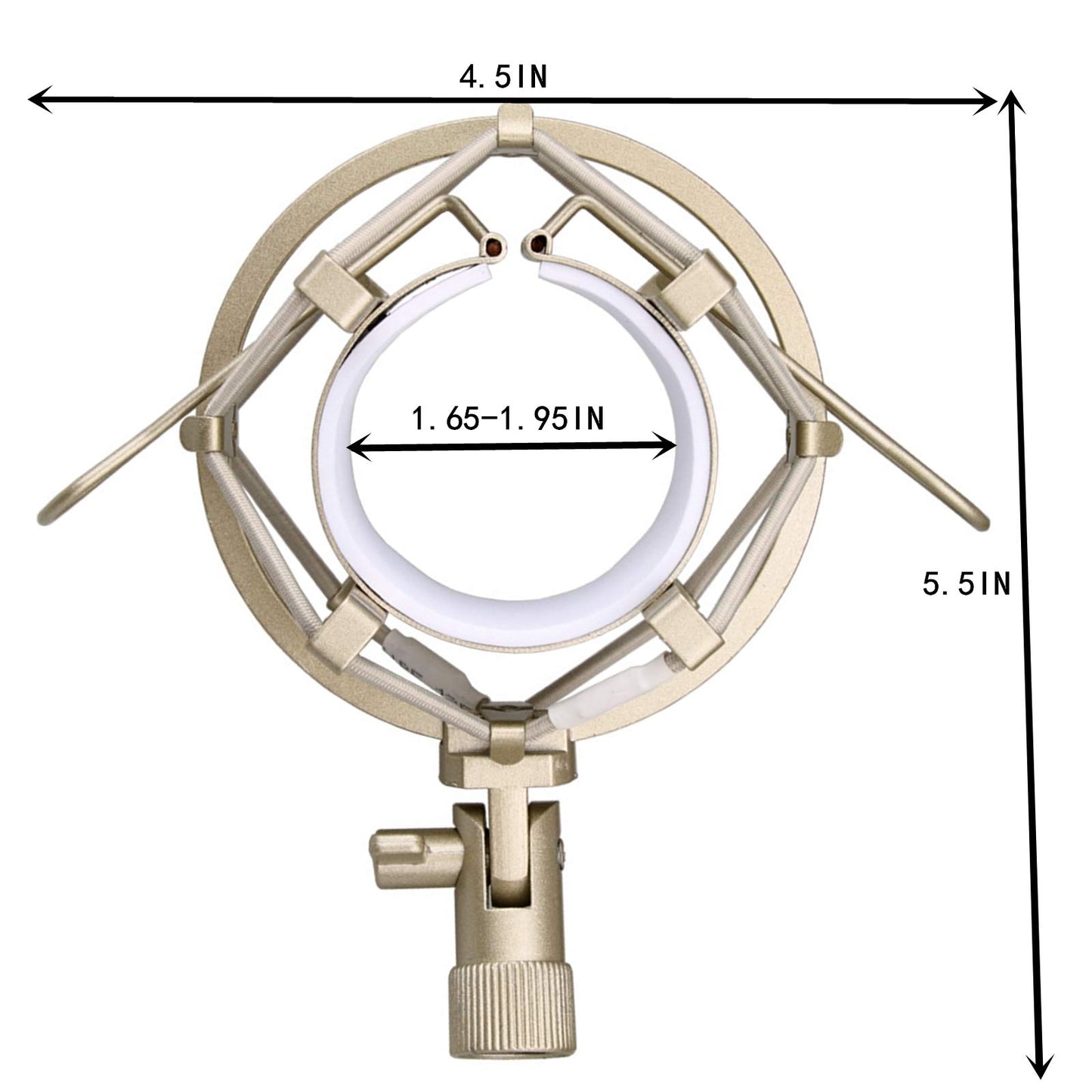 Miwayer Universal Microphone Shock Mount,Most Advanced Cobweb Anti-Vibration Structure Compatible with 1.6-1.8"(42-47mm) Large Diameter Condenser
