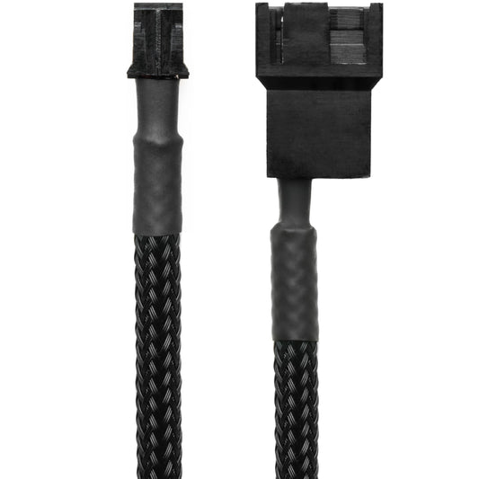 CRJ Micro 2-Pin Fan Adapter Cables (2-Pack) - 4-inch (10cm), Black Sleeved - Connect 3-Pin & 4-Pin PC Fans to Micro 2-Pin JST PH 2.0mm Headers