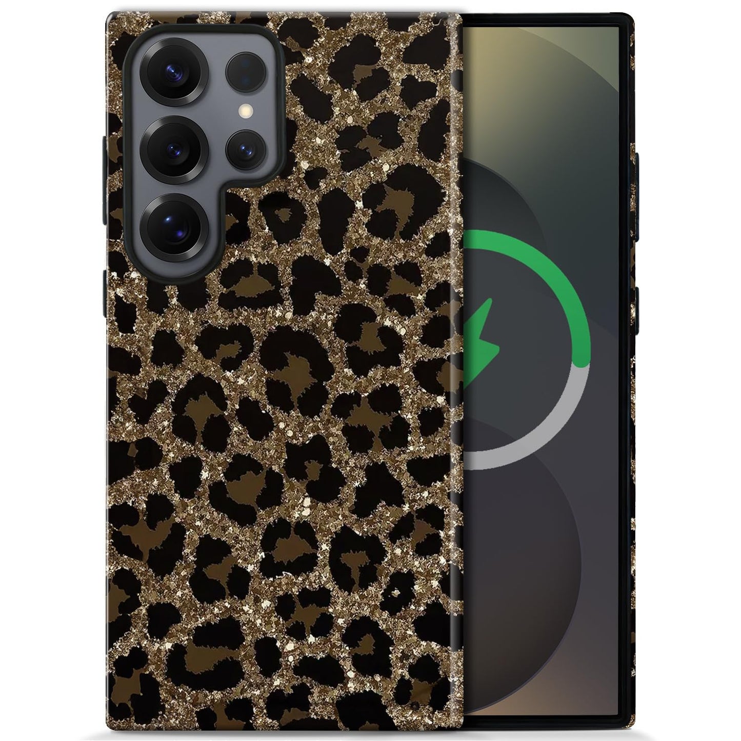 ZHUXUXITT Magnetic Case for Samsung Galaxy S25/24,Cheetah Leopard Print Case [Compatible with Magsafe] Design,Dual Layer Soft TPU Hard PC Bumper Phone