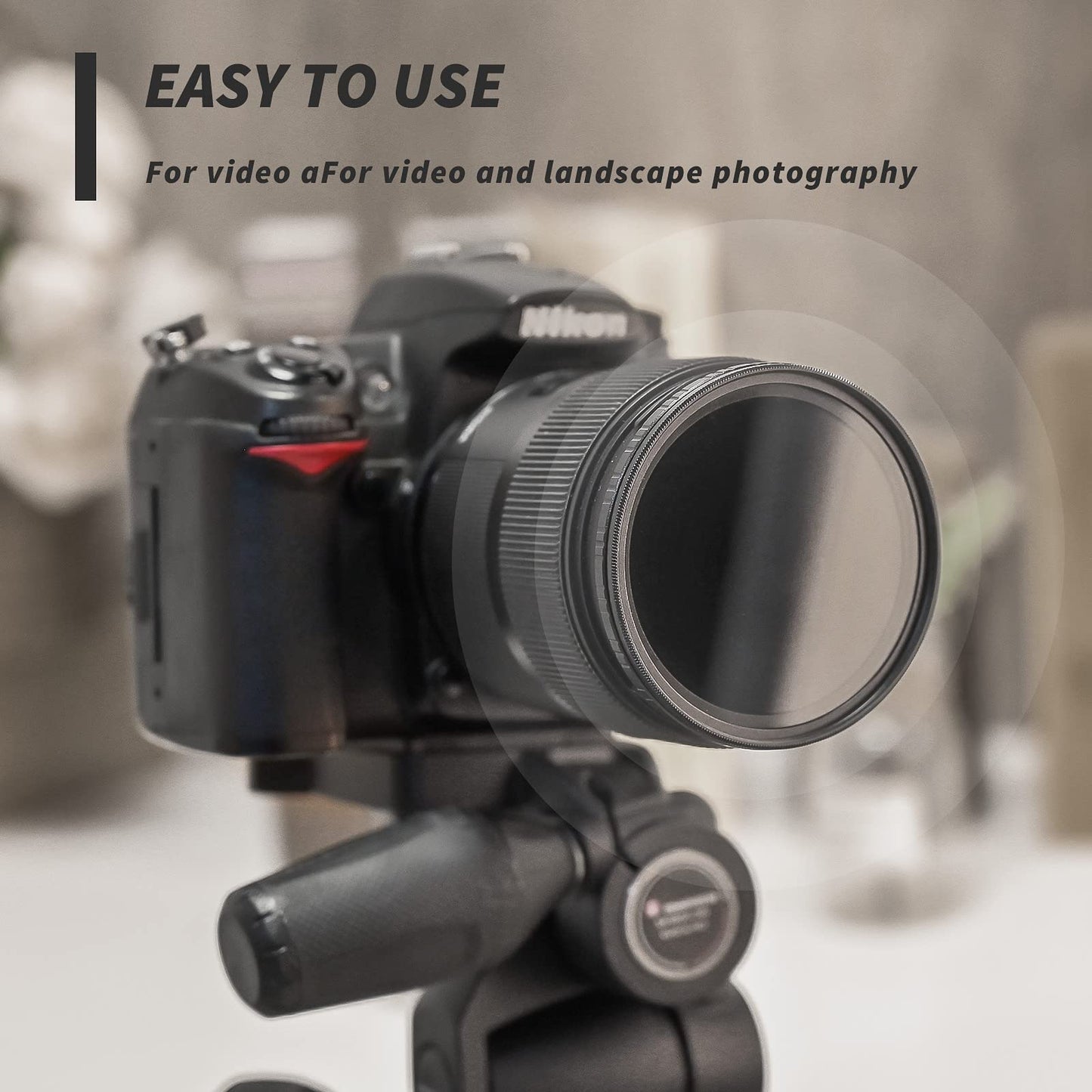 GREEN.L 82mm Variable ND Filter, Ultra Slim ND2 to ND400 (1-9 Stops) Adjustable Neutral Density Filter for Camera Lens