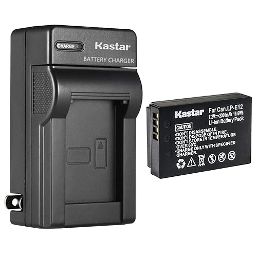 Kastar 1-Pack Battery and AC Wall Charger Replacement for Canon LP-E12 LPE12 Battery, Canon LC-E12 LC-E12E Charger, Canon EOS 100D, EOS M, EOS M2, EOS