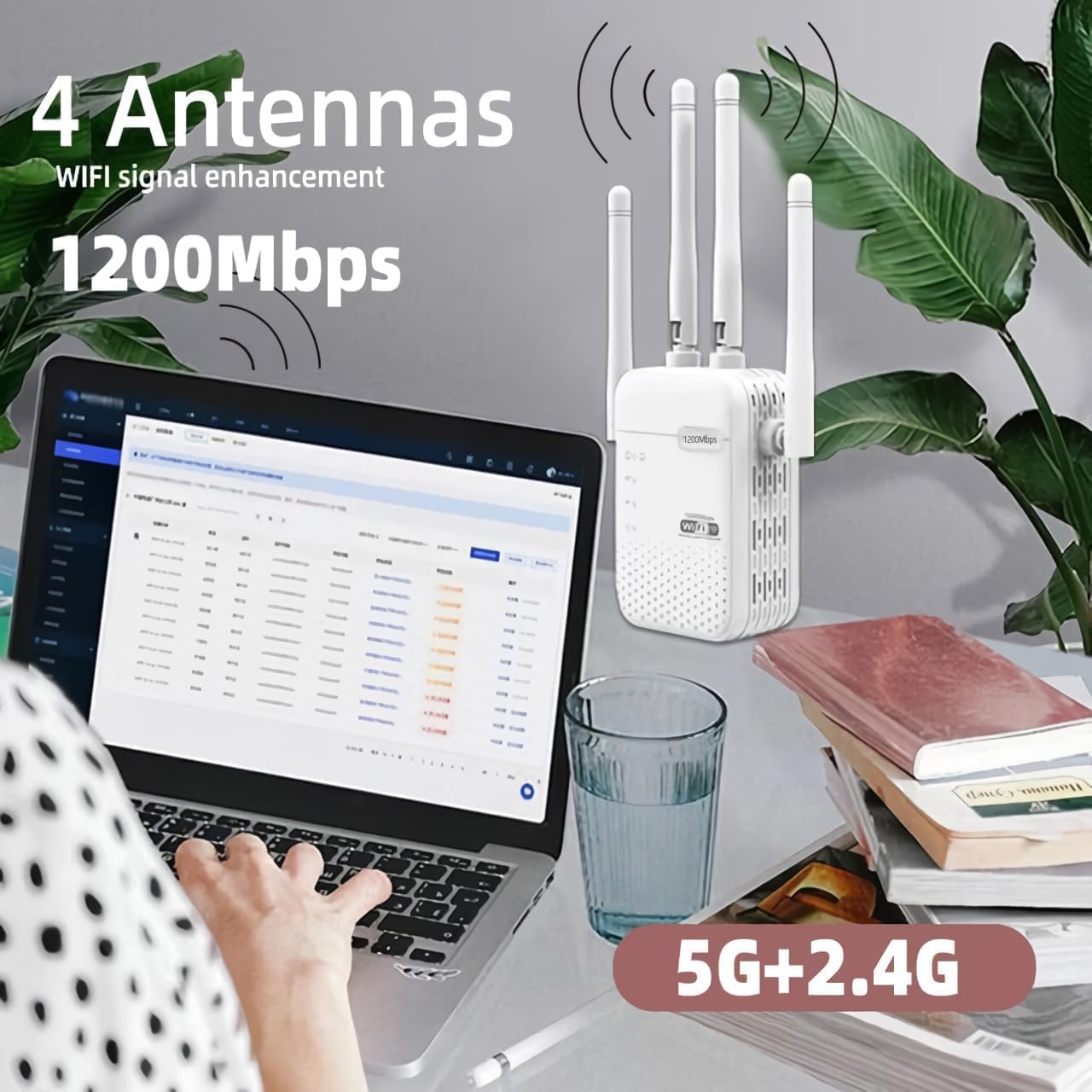 Net Booster, Netboost pro WiFi Extender 2024, Signal Booster Repeater for Home & Outdoor, WiFi Range Extender 1200Mbps(8999sq.ft),WiFi 2.4&5GHz Dual