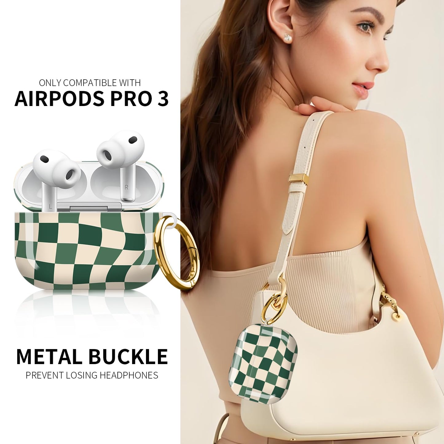 Compatible with AirPod Pro 3rd Generation Case 2025,Fashion Protective Cover with Keychain, Anti-Scratch, Drop Protection,Shockproof Cover for AirPod