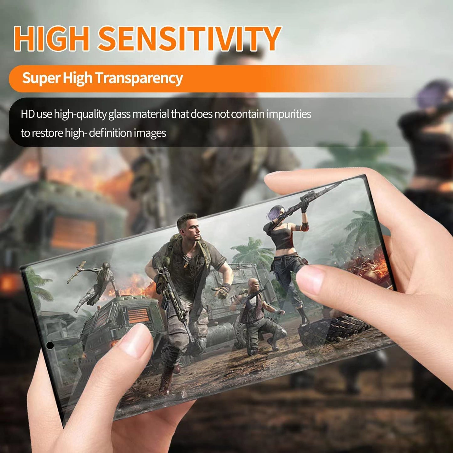 [2+2 Pack] Galaxy S22 Ultra Screen Protector, Tempered Glass, Ultrasonic Fingerprint Support, 3D Curved, HD Clear Scratch Resistant Applicable