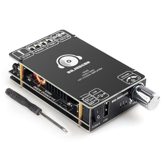 1002S 2.0 Channel Bluetooth Amplifier Board with Dual TPA3116D2 Chips, 100W+100W Amp Board Bluetooth/USB/3.5mm AUX Input