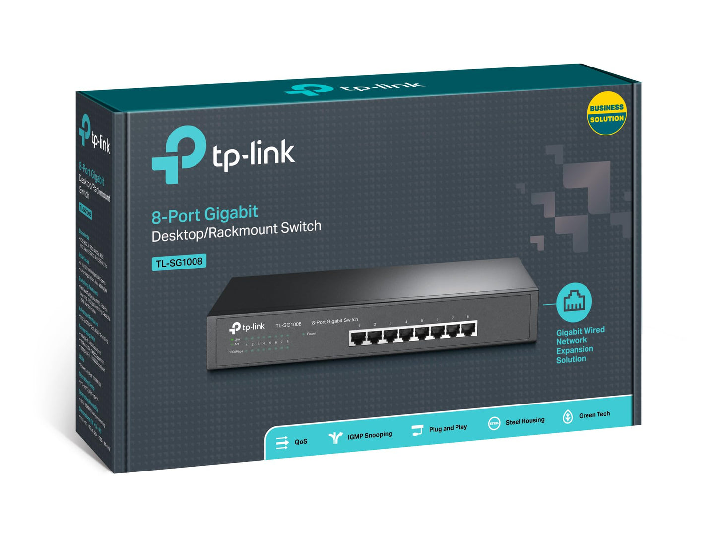 TP-Link 8-Port Gigabit Ethernet Unmanaged Switch | Plug and Play | Metal | Desktop/Rackmount | Limited Lifetime (TL-SG1008)