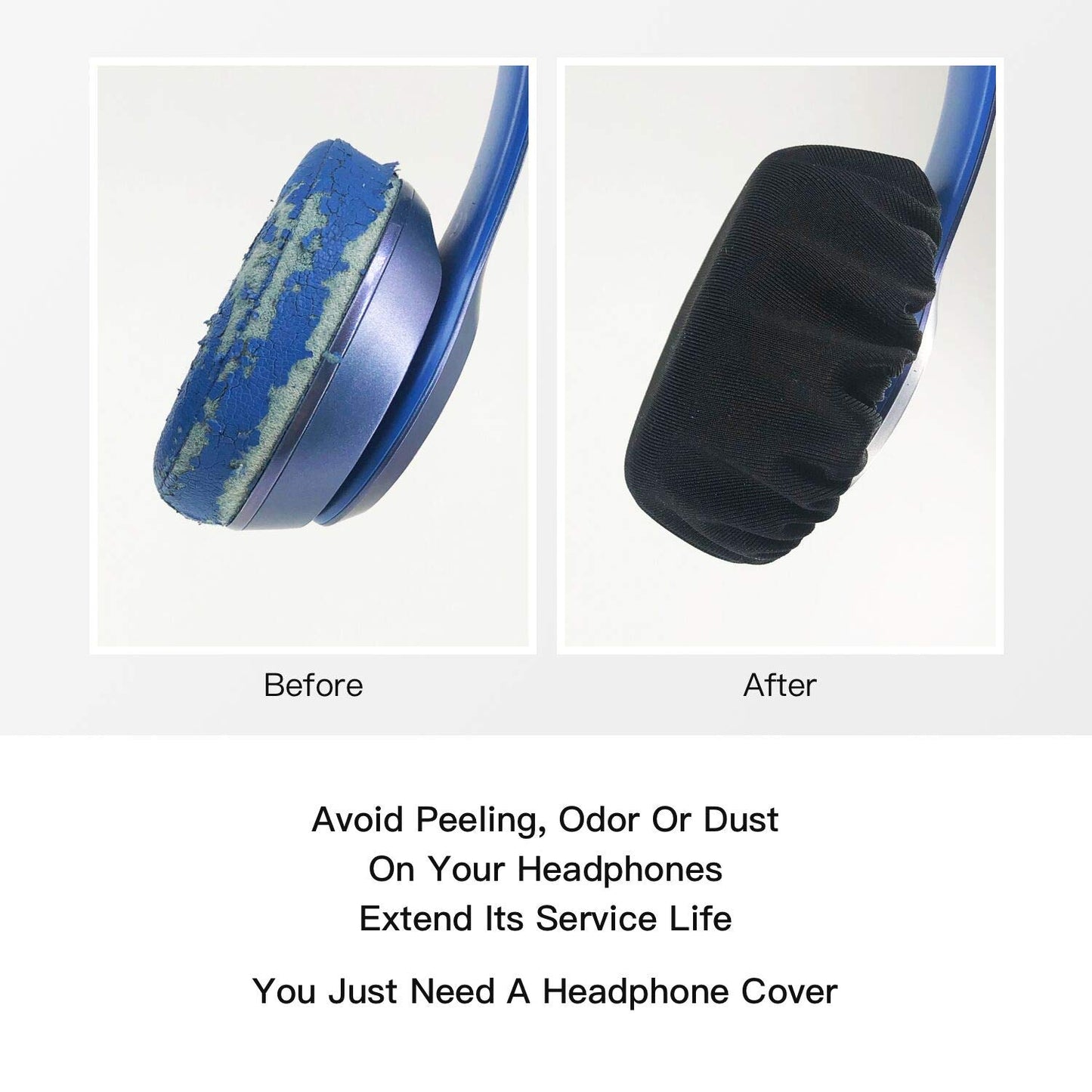DleDan 3 Pairs Stretchable Fabric Headphone Covers/Washable Sanitary Ear pad,Earcup Earpad Covers Fit Most On Ear Headphones 8-11cm(3.14" - 4.33")