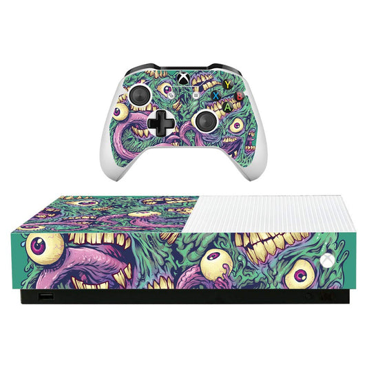 MightySkins Skin for Microsoft Xbox One S All-Digital Edition - Eyes and Teeth | Protective, Durable, and Unique Vinyl Decal wrap Cover | Easy