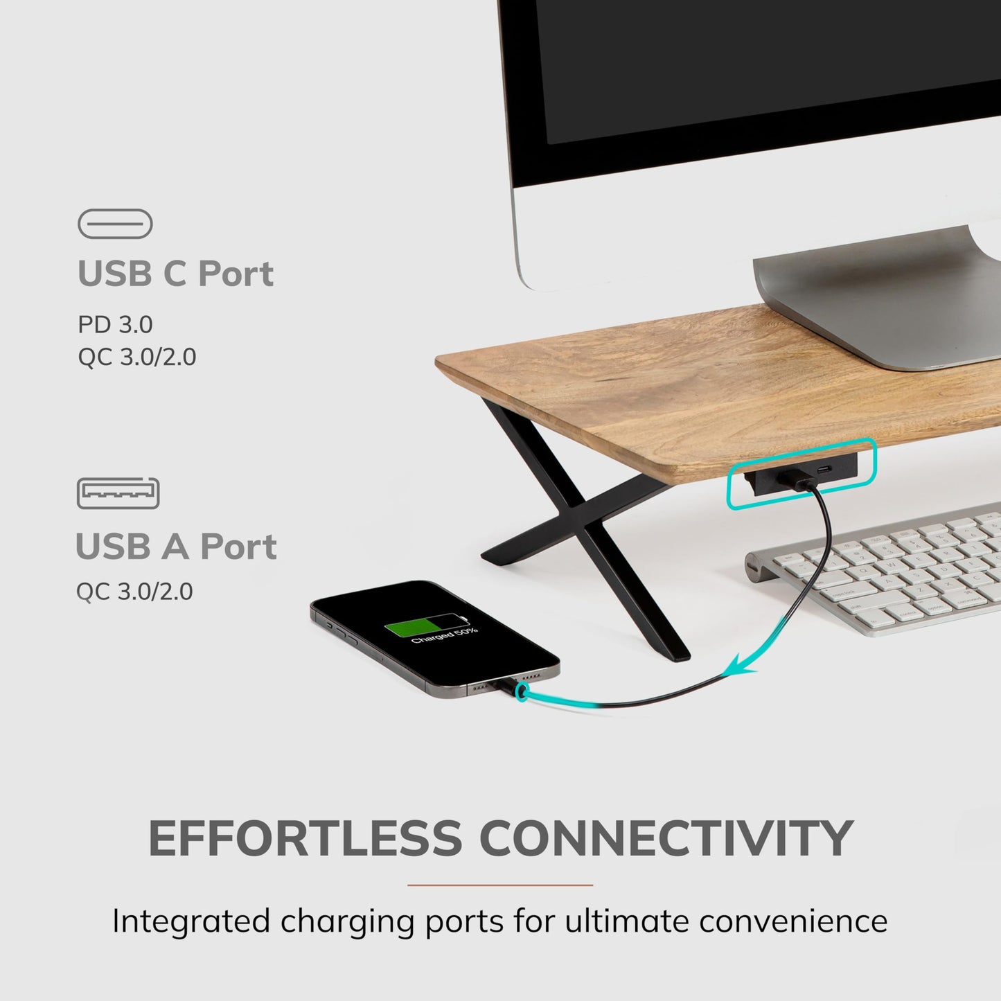 Anji Mountain Monitor Stand - Desktop Organizer & Laptop Riser, Ergonomic Monitor Riser, Space-Saving Monitor Stand for Desk, Durable Construction