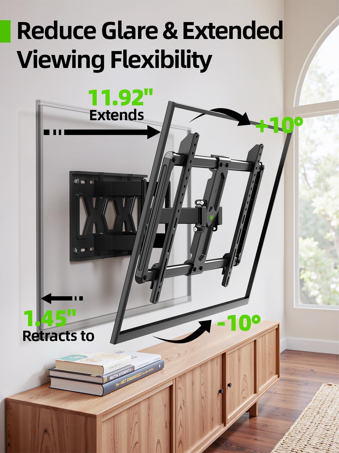 USX MOUNT Ultra Slim TV Wall Mount for Most 37-90 inch Television, Full Motion TV Mount Dual Swivel Articulating Tilt 6 Arms, Up to 120lbs, VESA