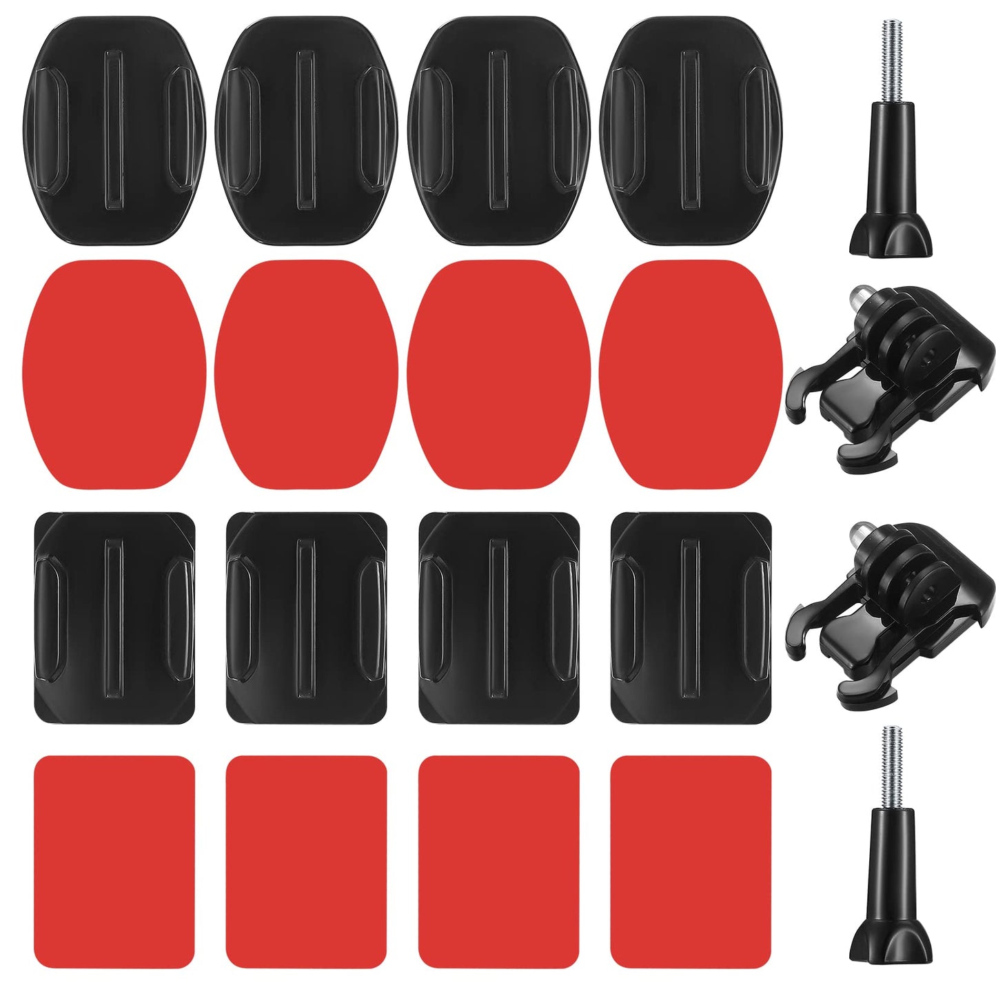 Fulushouxi 18 Set Helmet Adhesive Sticky Mount, Compatible with GoPro Hero 10/9/8/7, Fusion, 6/5/4, Session, Action Camera