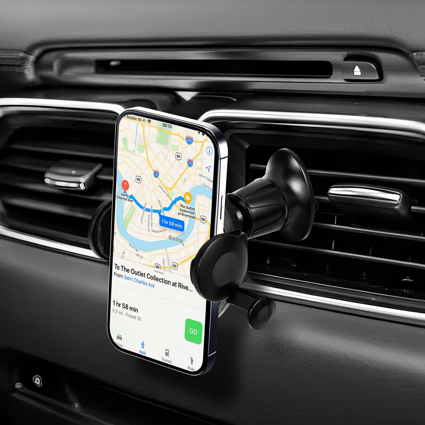 Hovom Phone Holder for Car Vent, Adjustable Car Phone Mount, Auto-Locking Car Air Vent Cell Phone Holder, Stable Vehicle Phone Stand for All