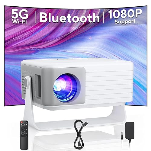 Mini Projector with WiFi and Bluetooth, AKIYO 2026 Upgraded Projector 1080P Support, 360° Rotating, Portable Projector for Home Theater/Outdoor