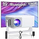 Mini Projector with WiFi and Bluetooth, AKIYO 2026 Upgraded Projector 1080P Support, 360° Rotating, Portable Projector for Home Theater/Outdoor