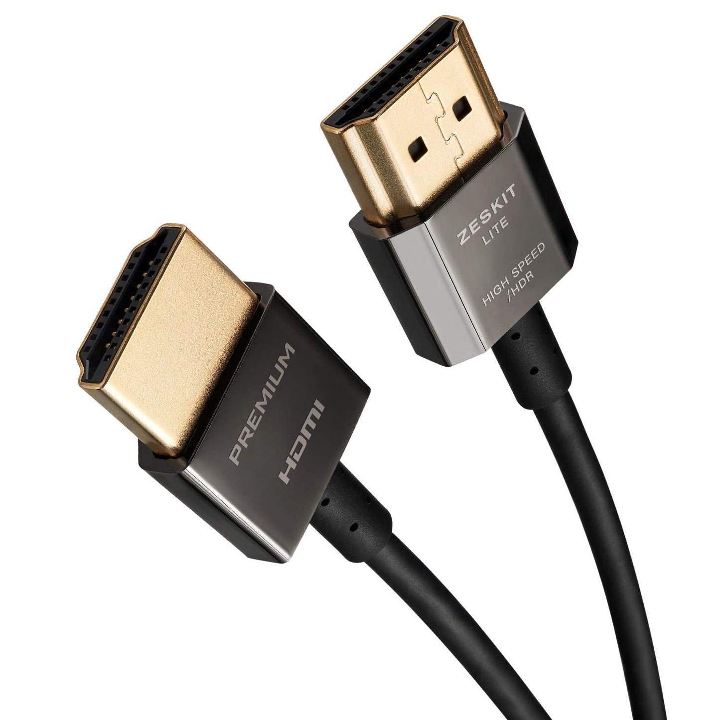Zeskit Lite 4K Premium HDMI 2.0b High Speed with Ethernet 5ft Ultra Thin, 18Gbps 4K60 ARC HDR HDCP 2.2 2.3 Compatible with Dolby Vision Apple TV 4K