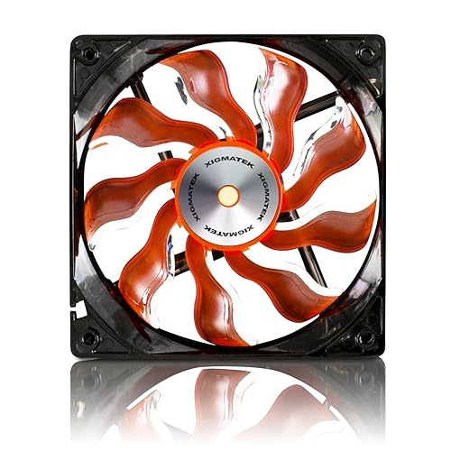Xigmatek 120mm Orange Blade White LED Copper Bushing Axis Cooling Fan XAF-F1253