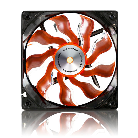 Xigmatek 120mm Orange Blade White LED Copper Bushing Axis Cooling Fan XAF-F1253