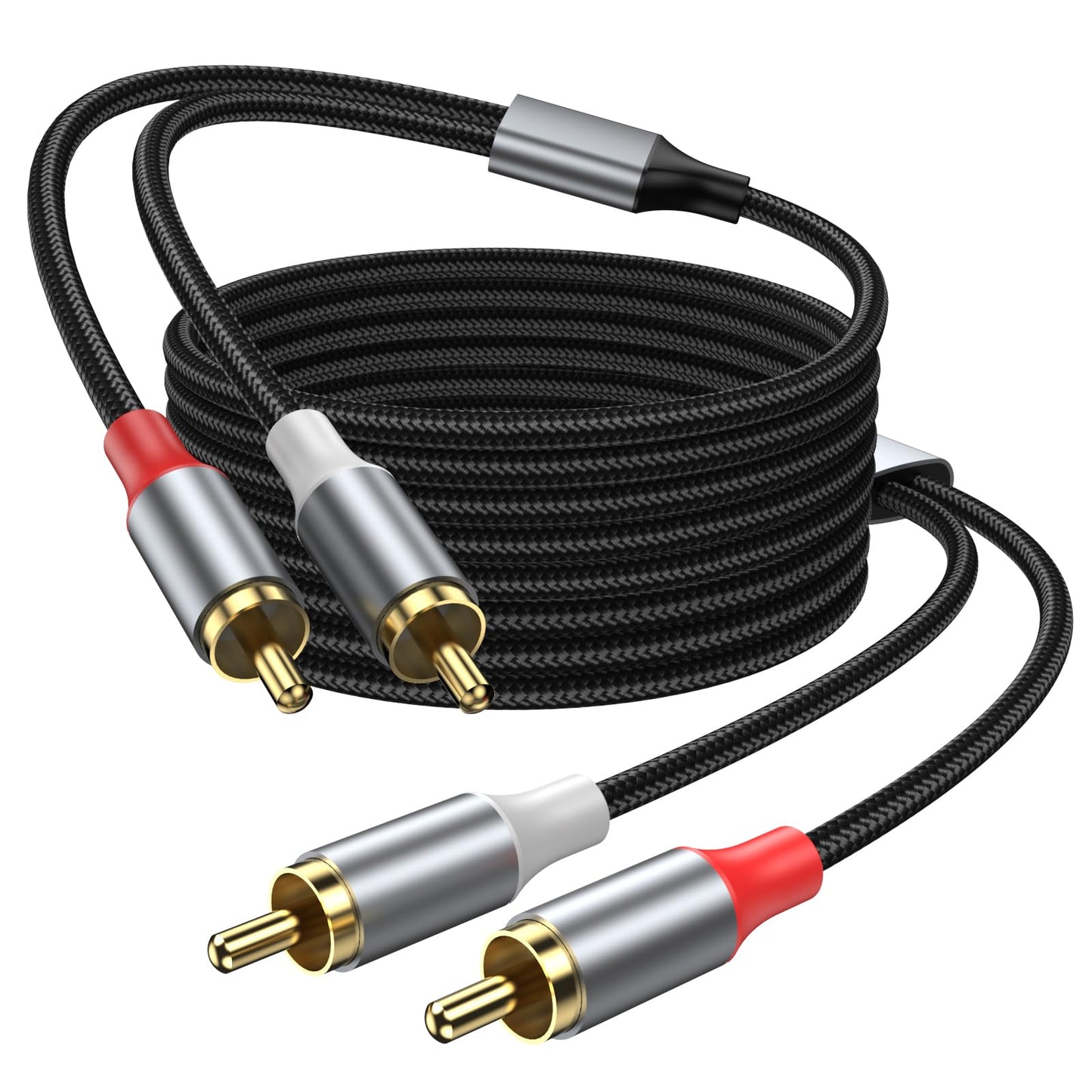 KAYQINHO 2RCA Audio Cable 10FT, 2RCA Male to 2RCA Male Stereo Audio RCA Cables Dual Shielded Gold Plated 2 RCA Stereo Cable for Home Theater, HDTV