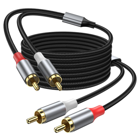 KAYQINHO 2RCA Audio Cable 10FT, 2RCA Male to 2RCA Male Stereo Audio RCA Cables Dual Shielded Gold Plated 2 RCA Stereo Cable for Home Theater, HDTV