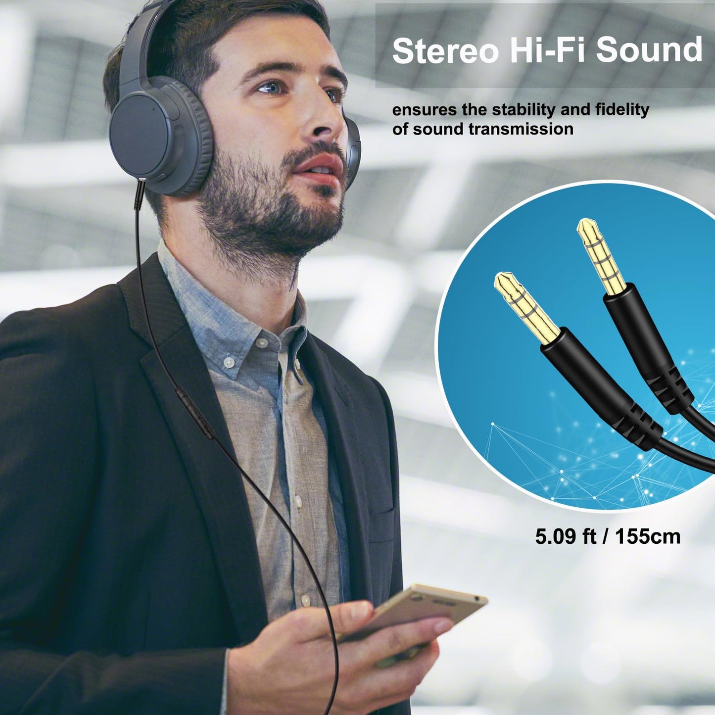 3.5mm Replacement Audio Cable for Sony Headphones Wire Aux Cord Compatible with Sony WH-1000XM5 WH-1000XM4 WH-1000XM3 WH-XB910N WH-CH710N WH-CH720N…