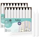 BOLSIUS White Candlesticks - 2 Packs = Total 90 Candles - 6+ Hours - Premium European Quality - Consistent Smokeless Flame - Unscented Dripless Dinner