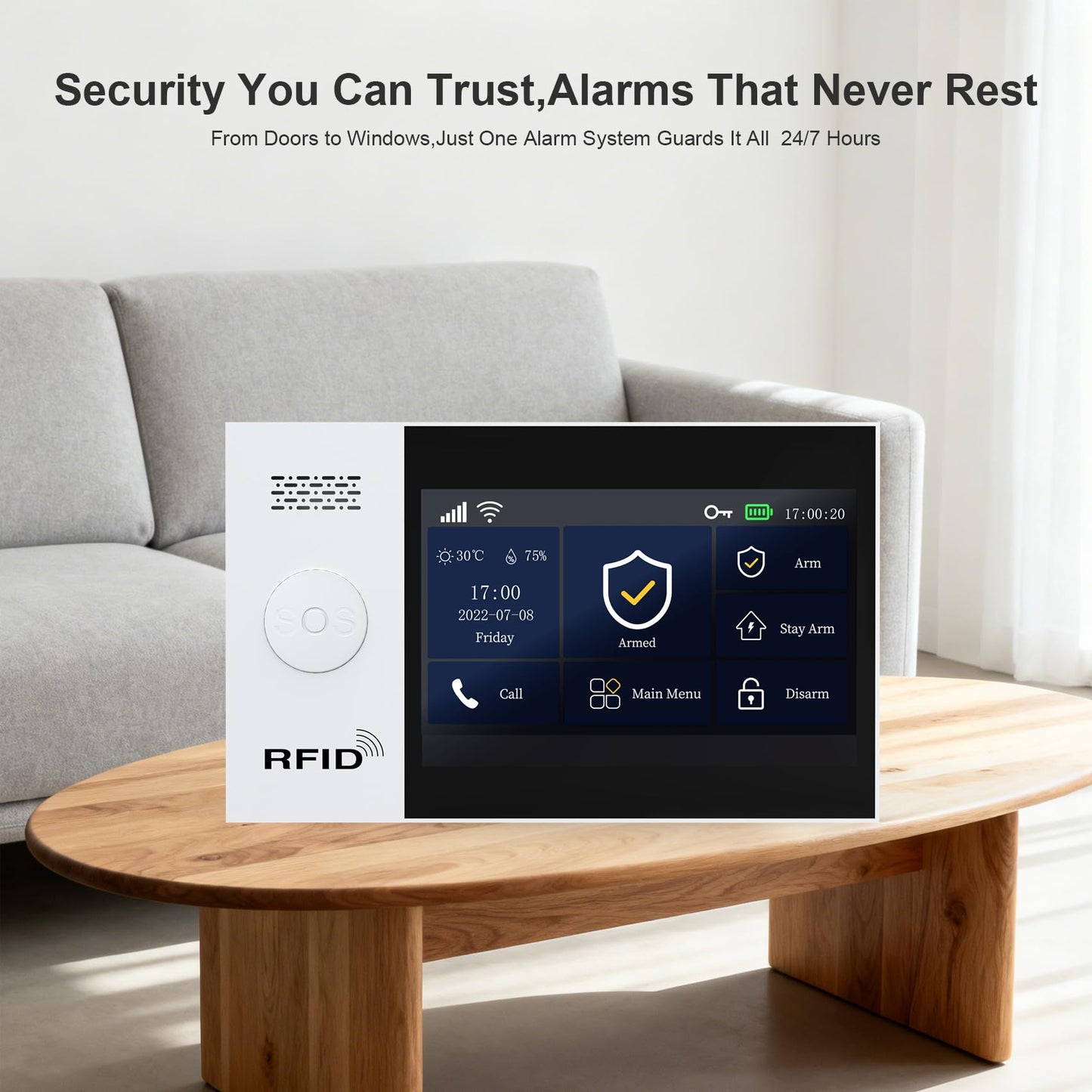 PGST Wireless Home Alarm System with Expanded Motion Detector,Door Alarm Sensors,4G GSM/Tuya App Instant Alerts,Work with Google&Alexa
