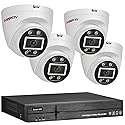 MWRCTV 2-Way Audio PoE Security Camera System,4pcs Wired 4MP Dome IP Camera for Home Security,110°Wide Angle Lens,Smart Dual Light,Human&Vehicle
