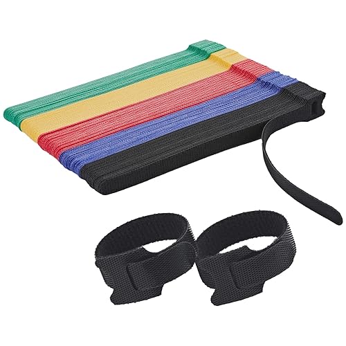 NBTORCH 100 PCS Reusable Cable Ties with Hook and Loop, Multi-purpose Adjustable 8 Inch Cable Management Wire Ties Cable Straps for Organizing Home