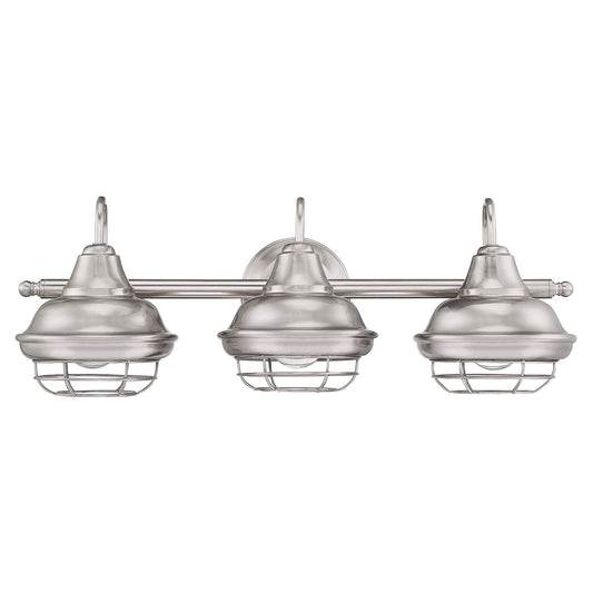 Designers Impressions Charleston Satin Nickel 3 Light Wall Sconce/Bathroom Fixture: 10012
