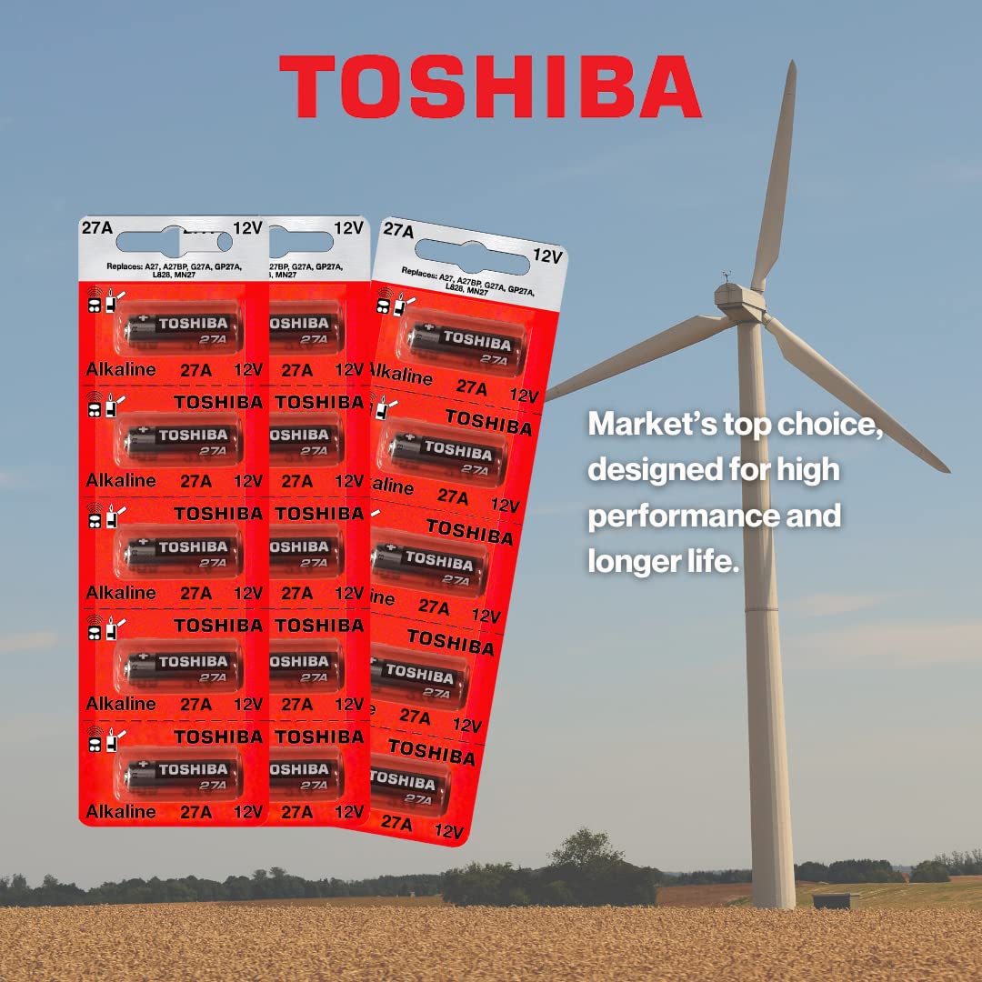 Toshiba Alkaline 27A GP27A MN27 A27BP 12 Volt Battery (4 Batteries)