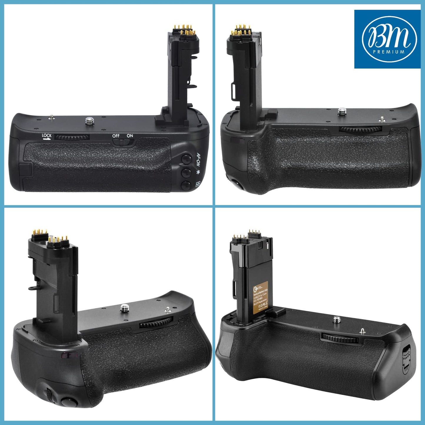 BM Premium Pro Series Multi-Power BG-E14 Replacement Battery Grip Compatible with EOS 70D, EOS 80D, EOS 90D Digital SLR Camera