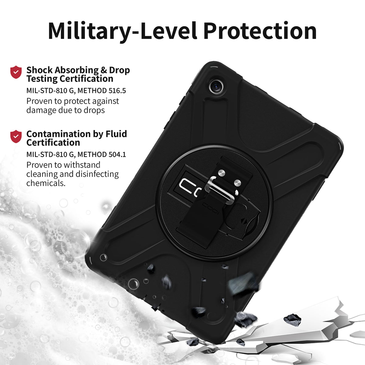 CODi Rugged Case for Samsung Galaxy Tab A9+ (10.9") Heavy Duty 3-in-1 Protective Tablet Case with 360° Shockproof Protection, Rotating Kickstand, Hand