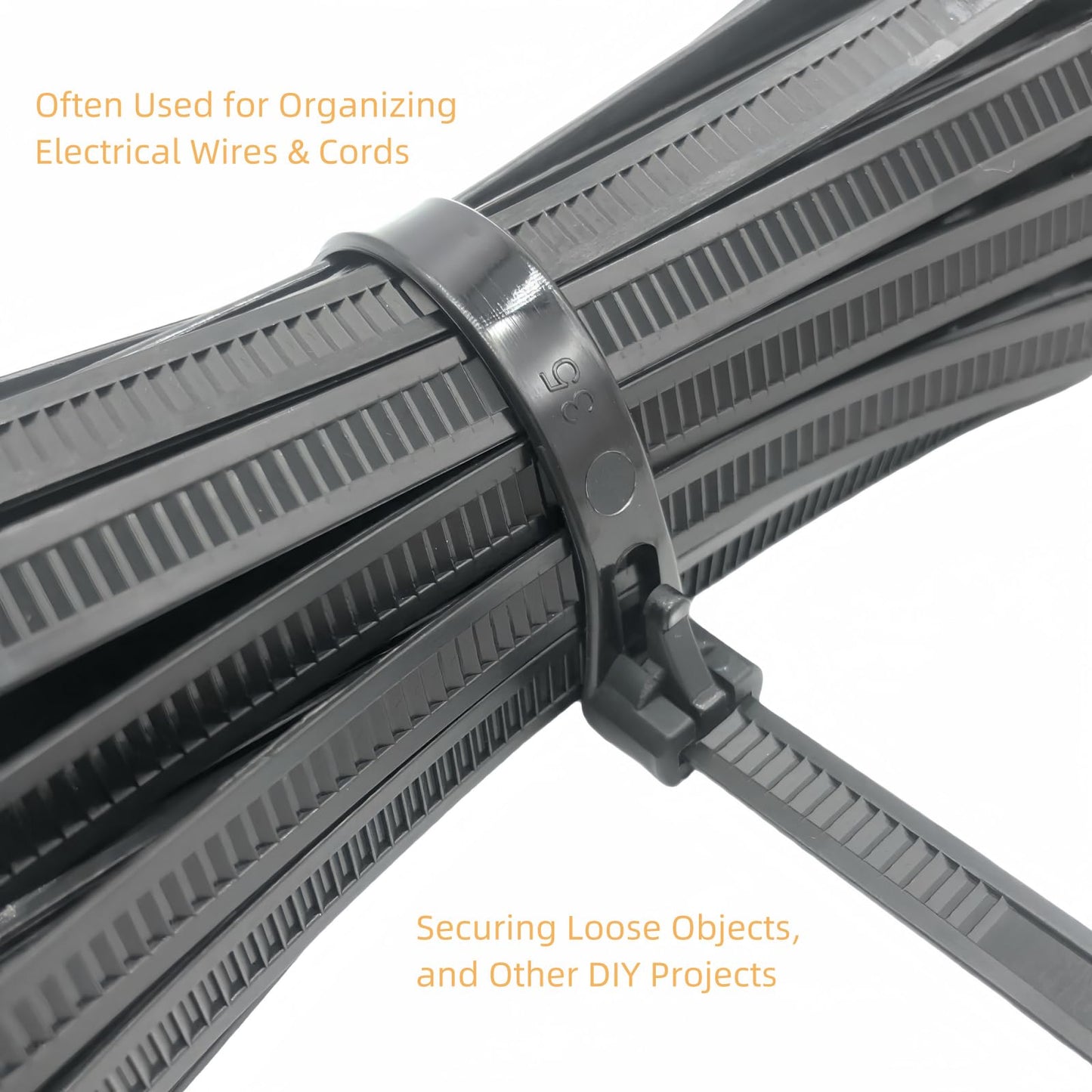 HOTUN 100 Pcs Reusable Releasable Adjustable Nylon Cable Zip Ties(14 Inch,Black)