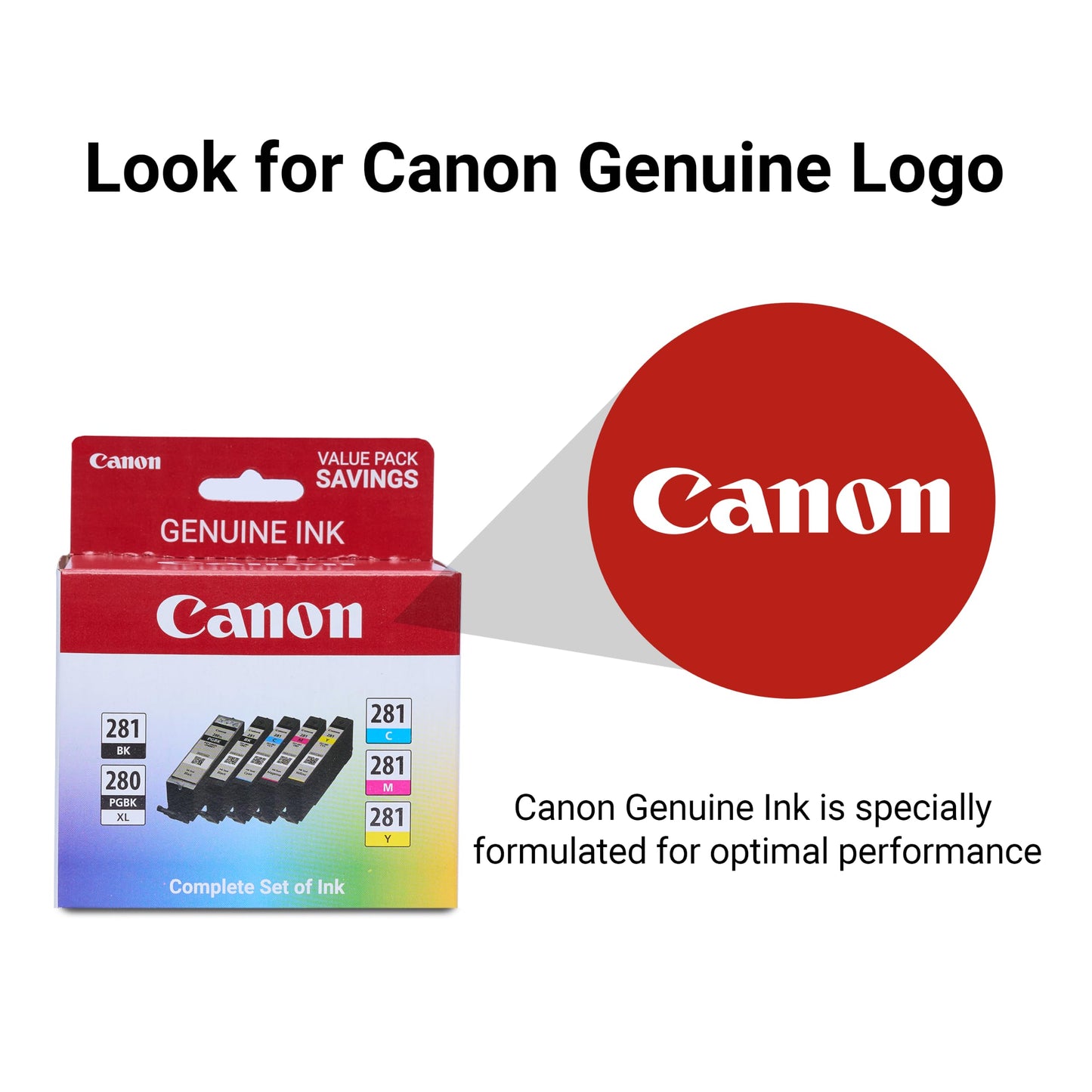 Canon PGI-280XL/CLI-281 5 Color Pack Compatible to TR8520, TR7520, TS9120 Series,TS8120 Series, TS6120 Series