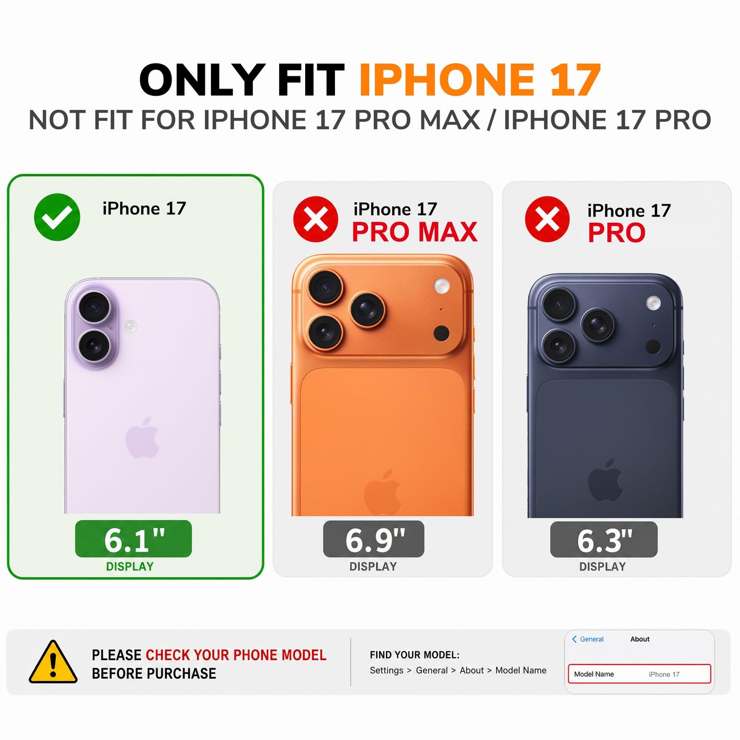 Wuwedo Bumper Frame Case for iPhone 17, 6.3" 2025 Black