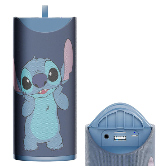 iJoy Disney Lilo and Stitch Wireless Bluetooth Speaker- Splashproof Rechargeable Wireless Speaker with 3 Hours Playtime/SD Slot/FM Radio- Stitch
