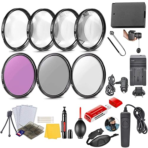 58mm Essential Camera Accessory Kit for Canon EOS Rebel SL3, SL2, 250D, 200D DSLRs with HD Filters, HD Macro Close Ups, Remote, Replacement LP-E17