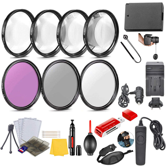 58mm Essential Camera Accessory Kit for Canon EOS Rebel SL3, SL2, 250D, 200D DSLRs with HD Filters, HD Macro Close Ups, Remote, Replacement LP-E17
