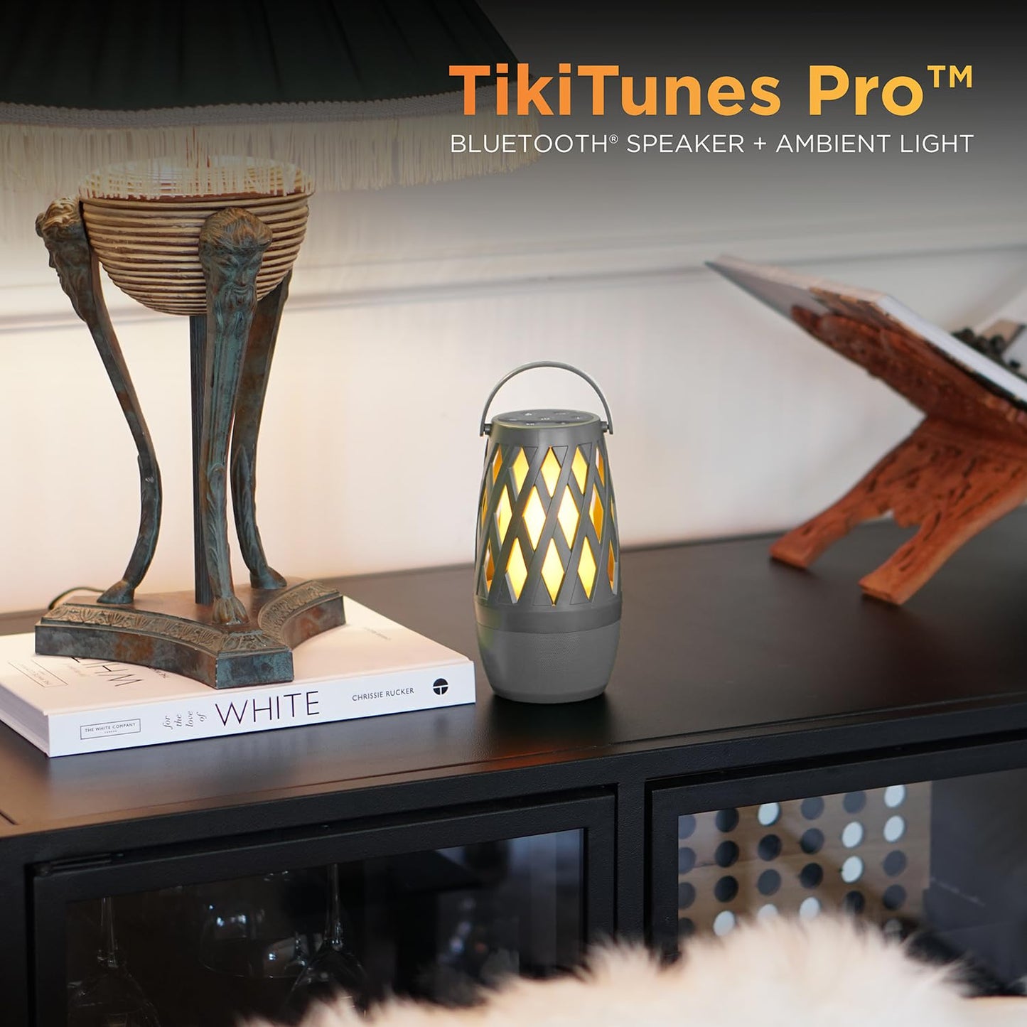Limitless TikiTunes Pro Portable Bluetooth 10-Watt Speaker with 3-Mode LED Flame Light, Pair up to 100 Speakers, 4000 mAh Battery