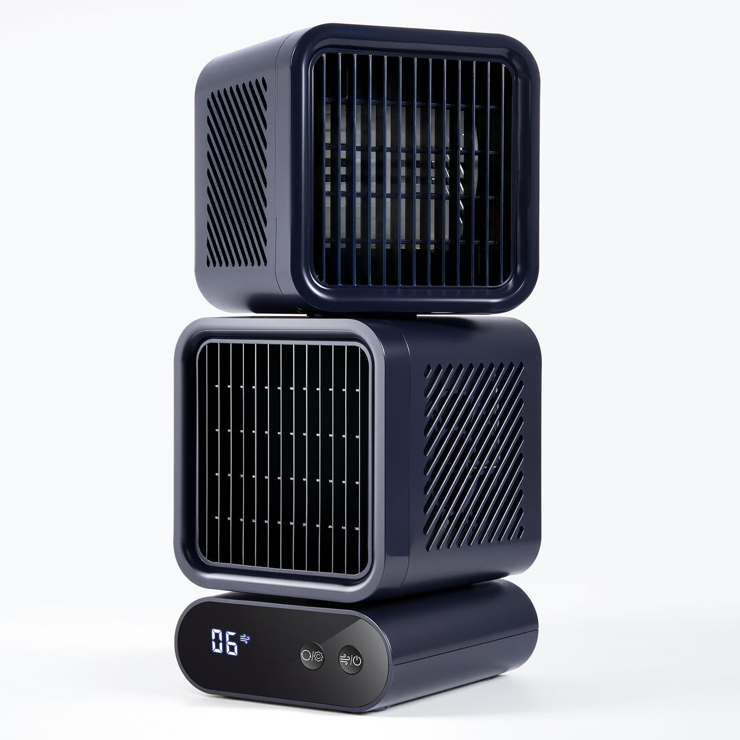 Portable Dual Head Oscillating Desk Fan? 350° Wide Airflow, With handle