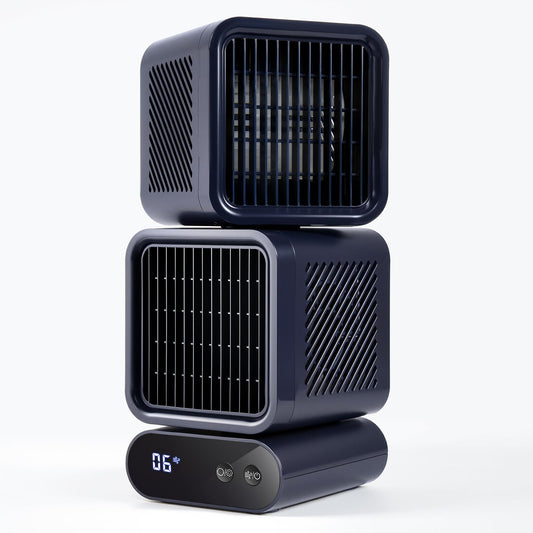 Portable Dual Head Oscillating Desk Fan? 350° Wide Airflow, With handle