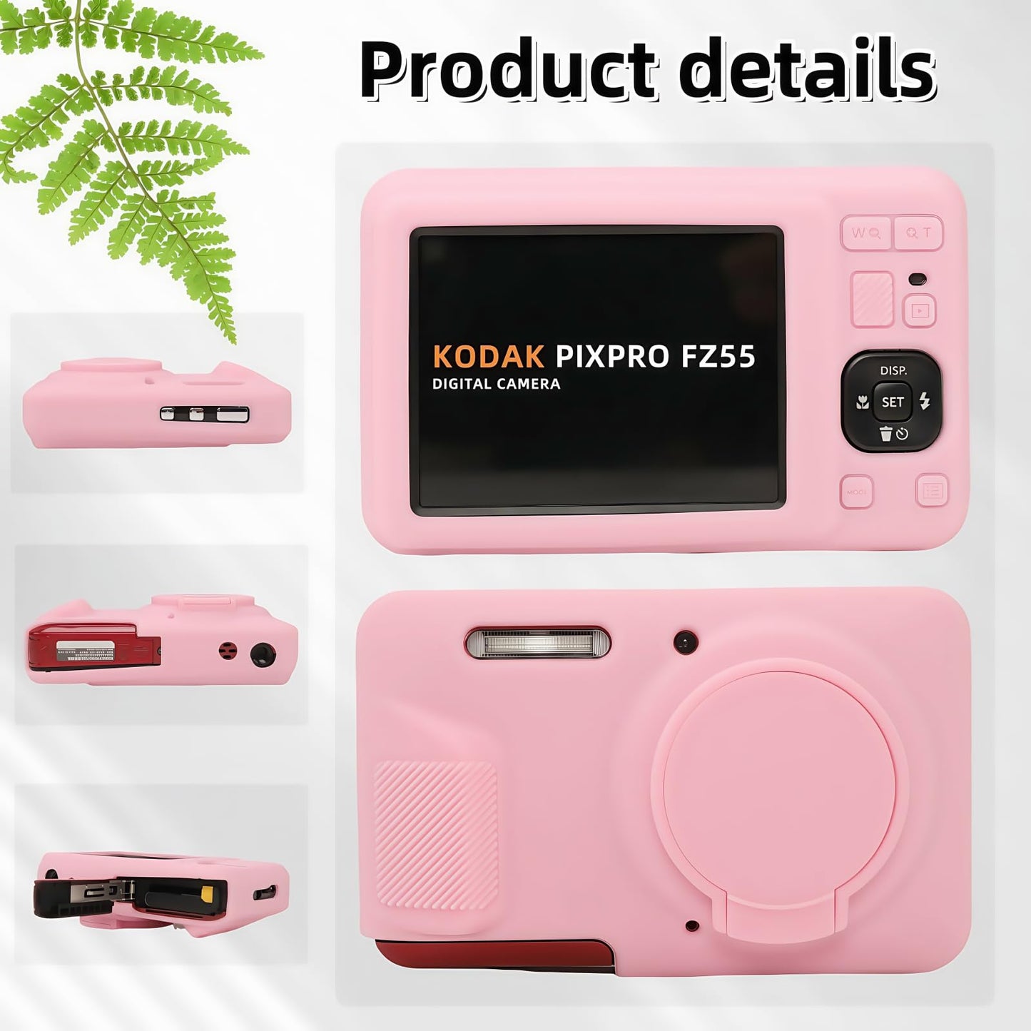 SZHSYJY Case for Kodak PIXPRO FZ55,FZ55 accessories,Soft Silicone Protective Case Removable Lens Cover,Comes with 2 Screen Protectors and 1 Wrist