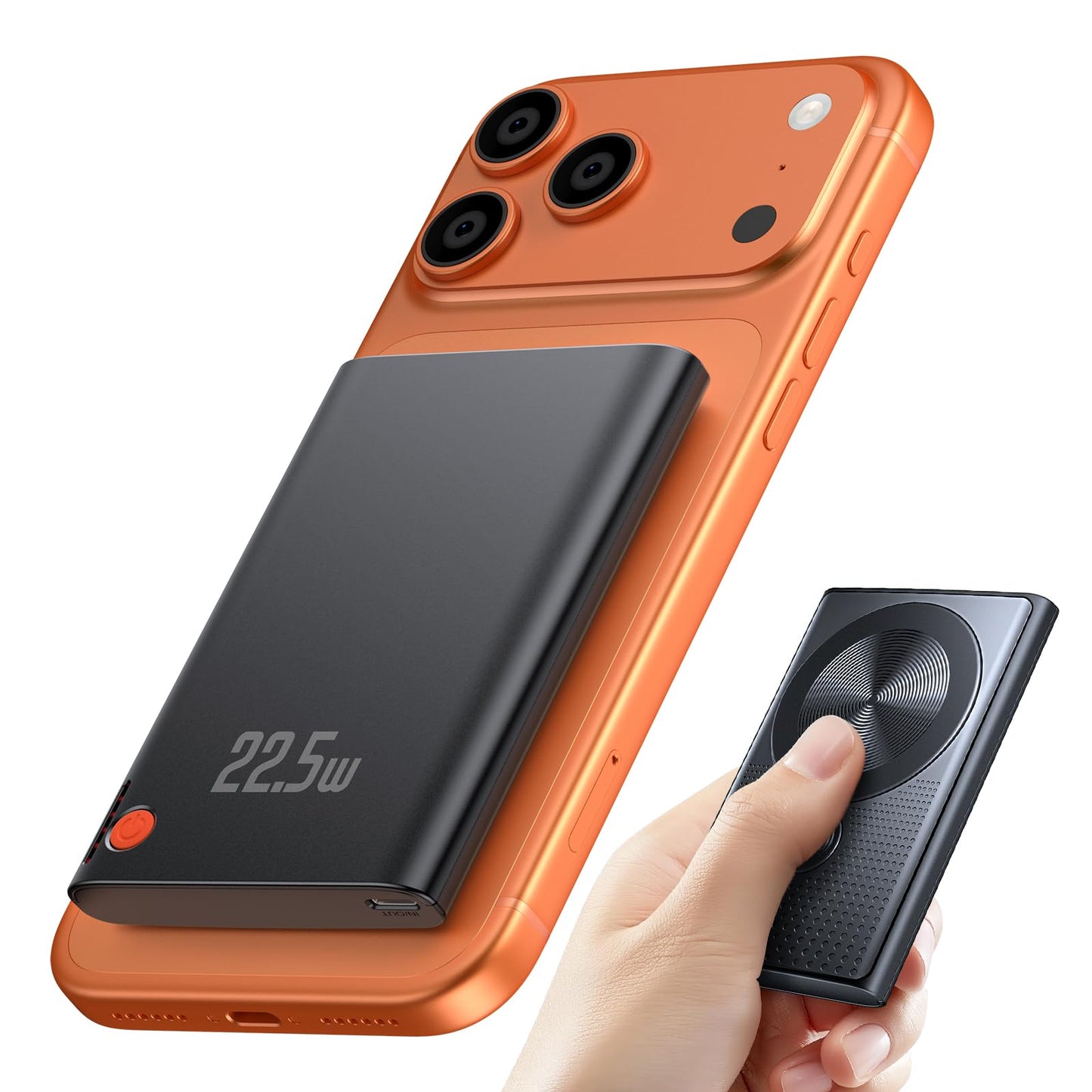 Aaoyun Magnetic Portable Charger 10000mAh, 15W Wireless & 22.5W PD Fast Charging Battery Pack, USB-C in/Out, Ultra-Strong Magnet for iPhone