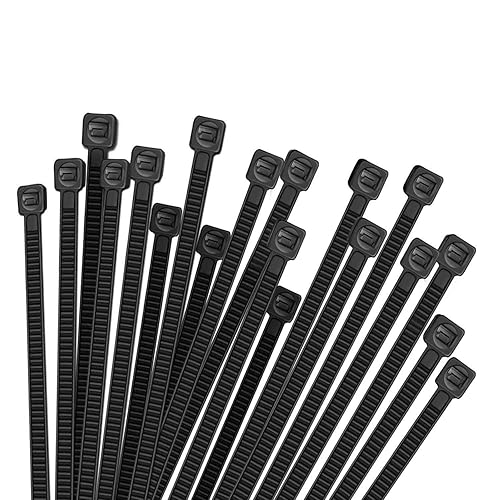 HMROPE 100pcs Cable Zip Ties Heavy Duty 12 Inch, Premium Plastic Wire Ties with 50 Pounds Tensile Strength, Self-Locking Black Nylon Zip Ties