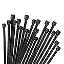 HMROPE 100pcs Cable Zip Ties Heavy Duty 12 Inch, Premium Plastic Wire Ties with 50 Pounds Tensile Strength, Self-Locking Black Nylon Zip Ties