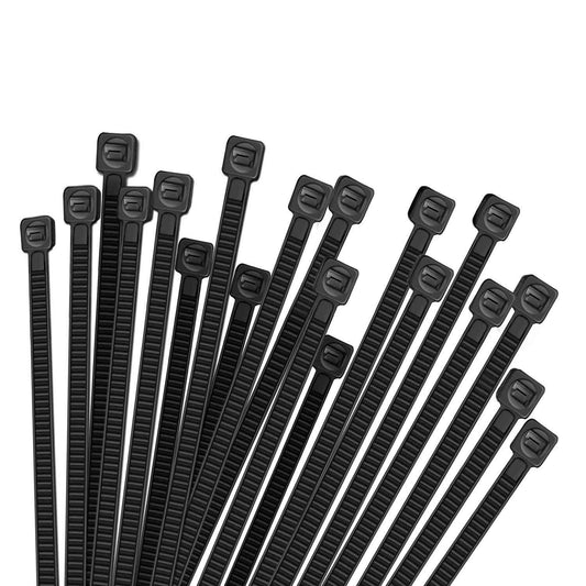 HMROPE 100pcs Cable Zip Ties Heavy Duty 12 Inch, Premium Plastic Wire Ties with 50 Pounds Tensile Strength, Self-Locking Black Nylon Zip Ties