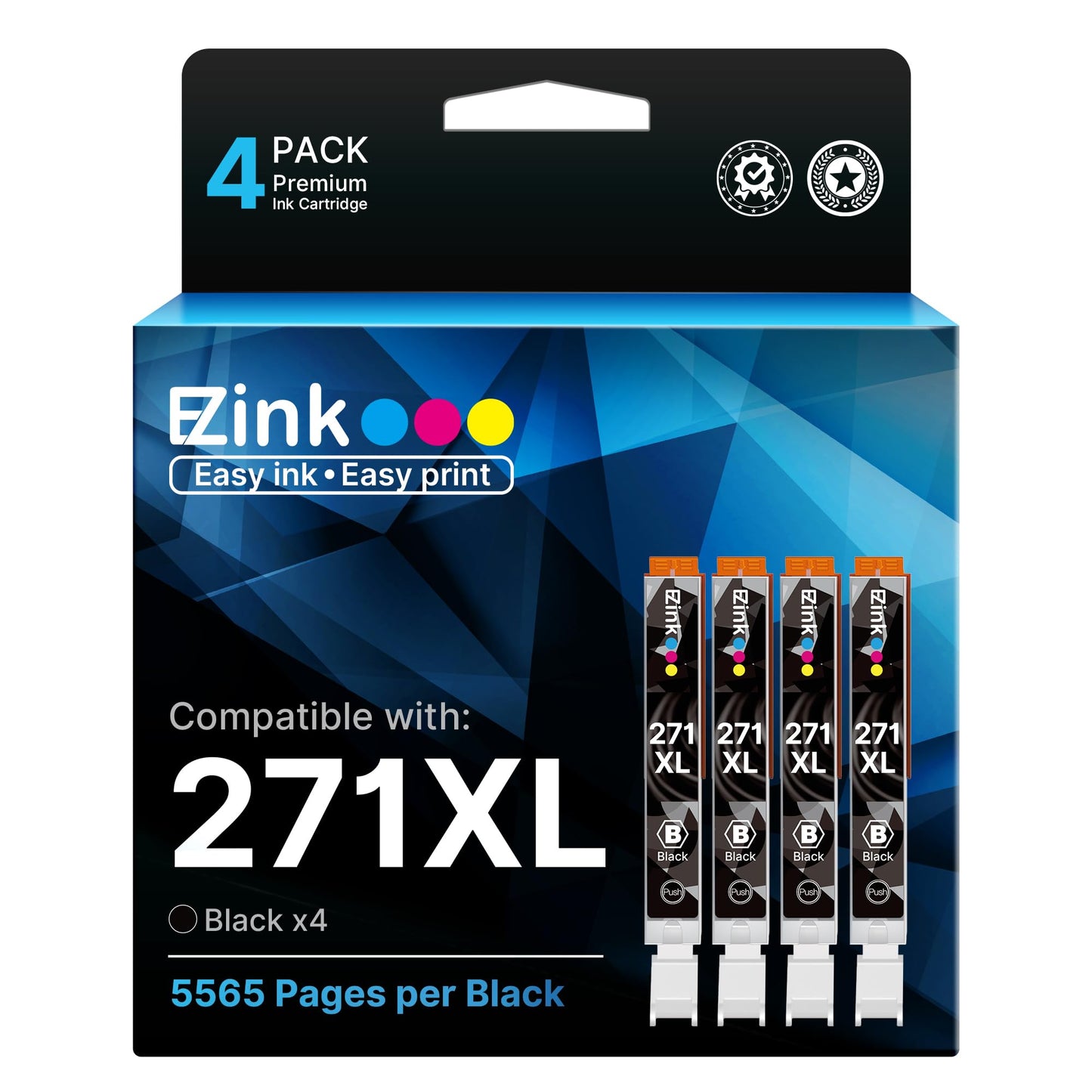 E-Z Ink Compatible for Canon CLI-271XL CLI271XL 271 Ink Cartridges, 4 Black