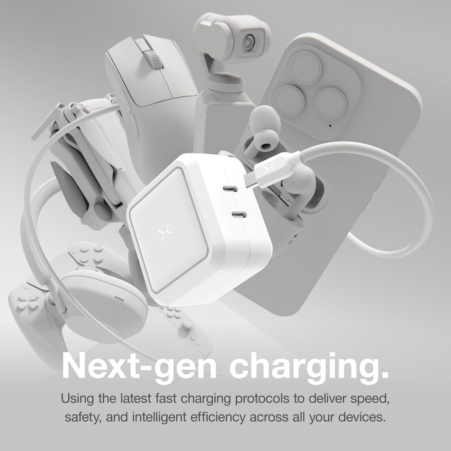 NOCO XGrid X65: 65W USB-C Charger - Dual Port GaN Power Adapter with PD 3.0, QC 4.0+, and PPS - Fast Charging with Smart Power Distribution - Foldable